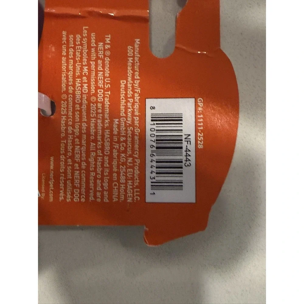Nerf Dog Checker Crinkle Squeak Ball NF-4443 Durable Rubber Dog Toy 3.8